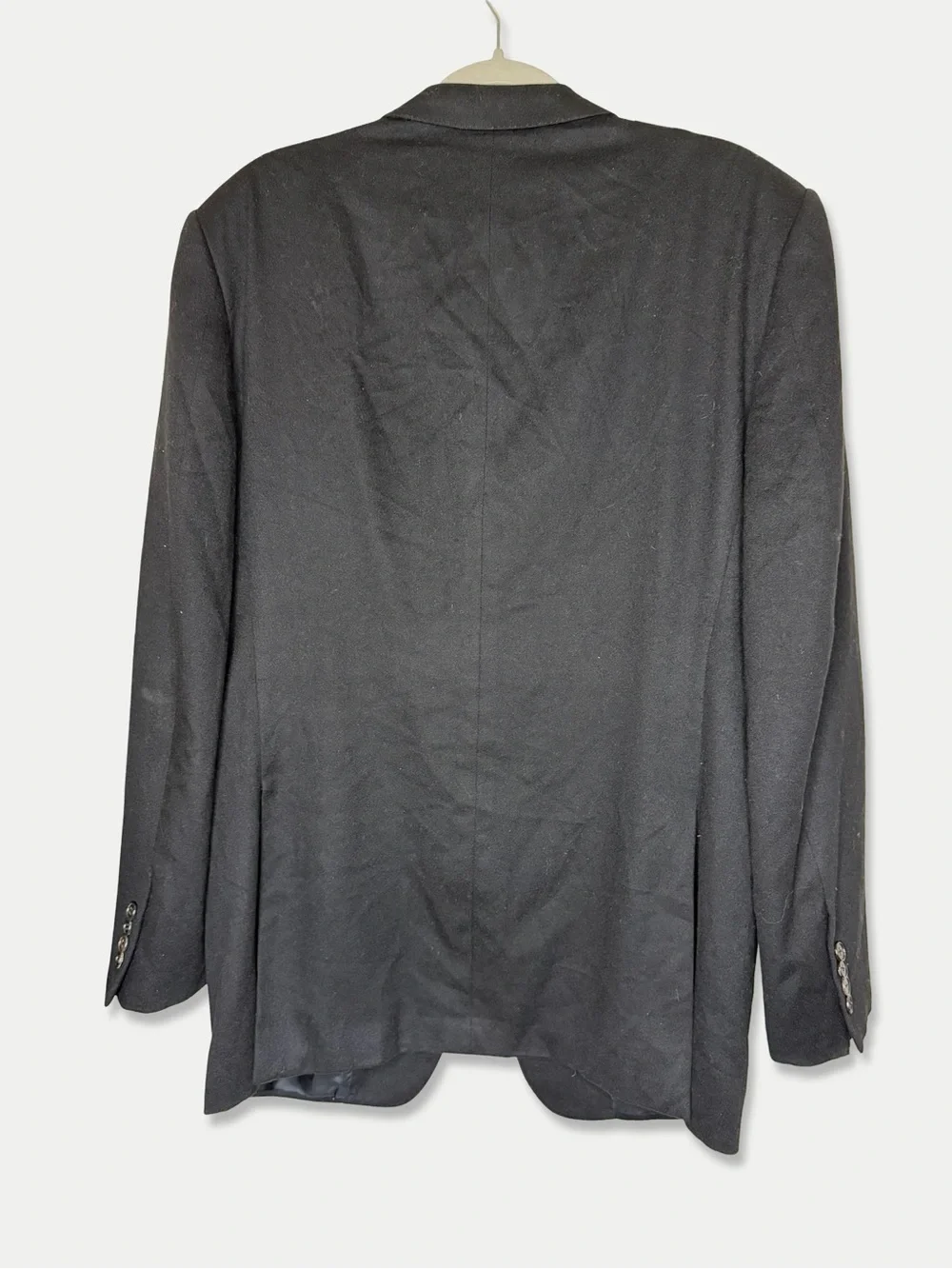 Z Ermenegildo Zegna Suit Blazer Jacket 54L (US 44L) Black 100% Cashmere GUC